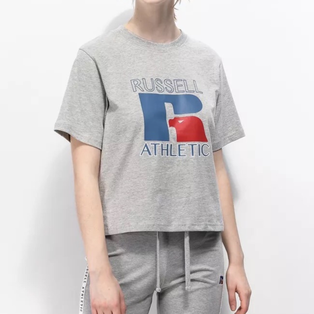 Russell Athletic Grey Crop Top Womens Size XS